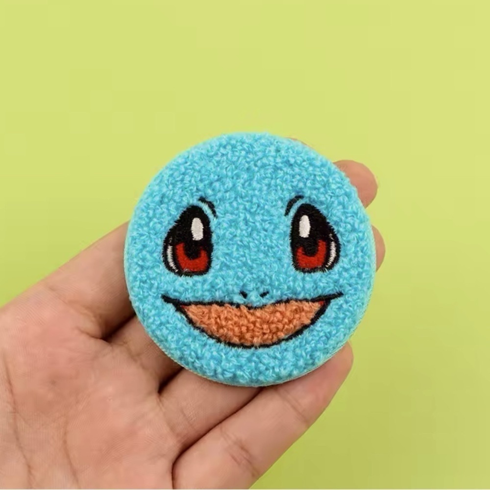 3/$33 Pokemon Character Squirtle Fuzzy Texture Embroidered Button Pin Brooch